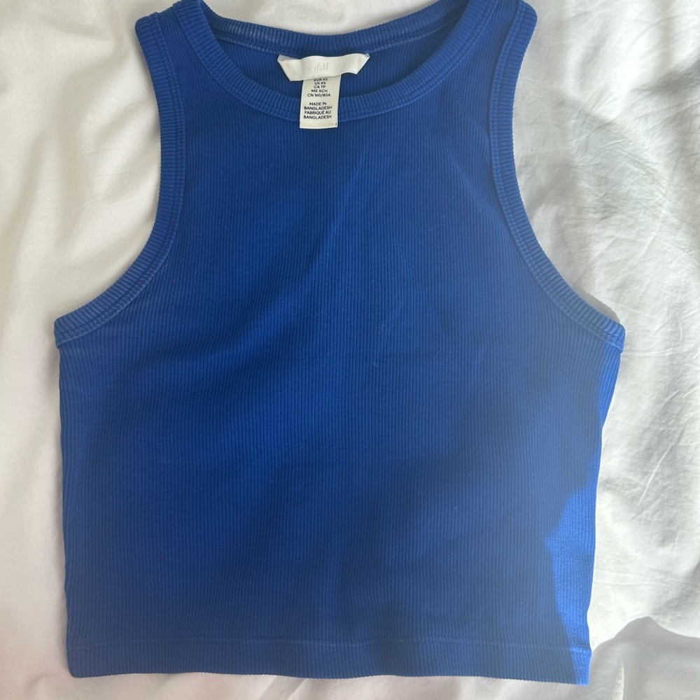 H&M Blue Ribbed Top